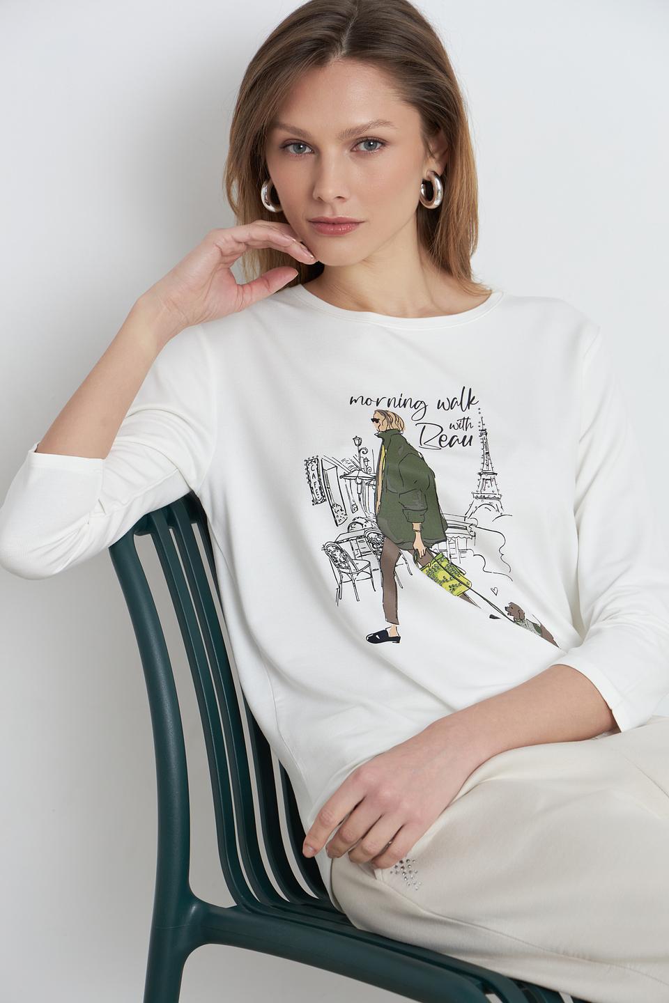 Футболка Betty and Co с принтом белая