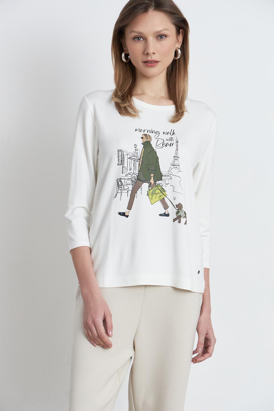 Футболка Betty and Co с принтом белая