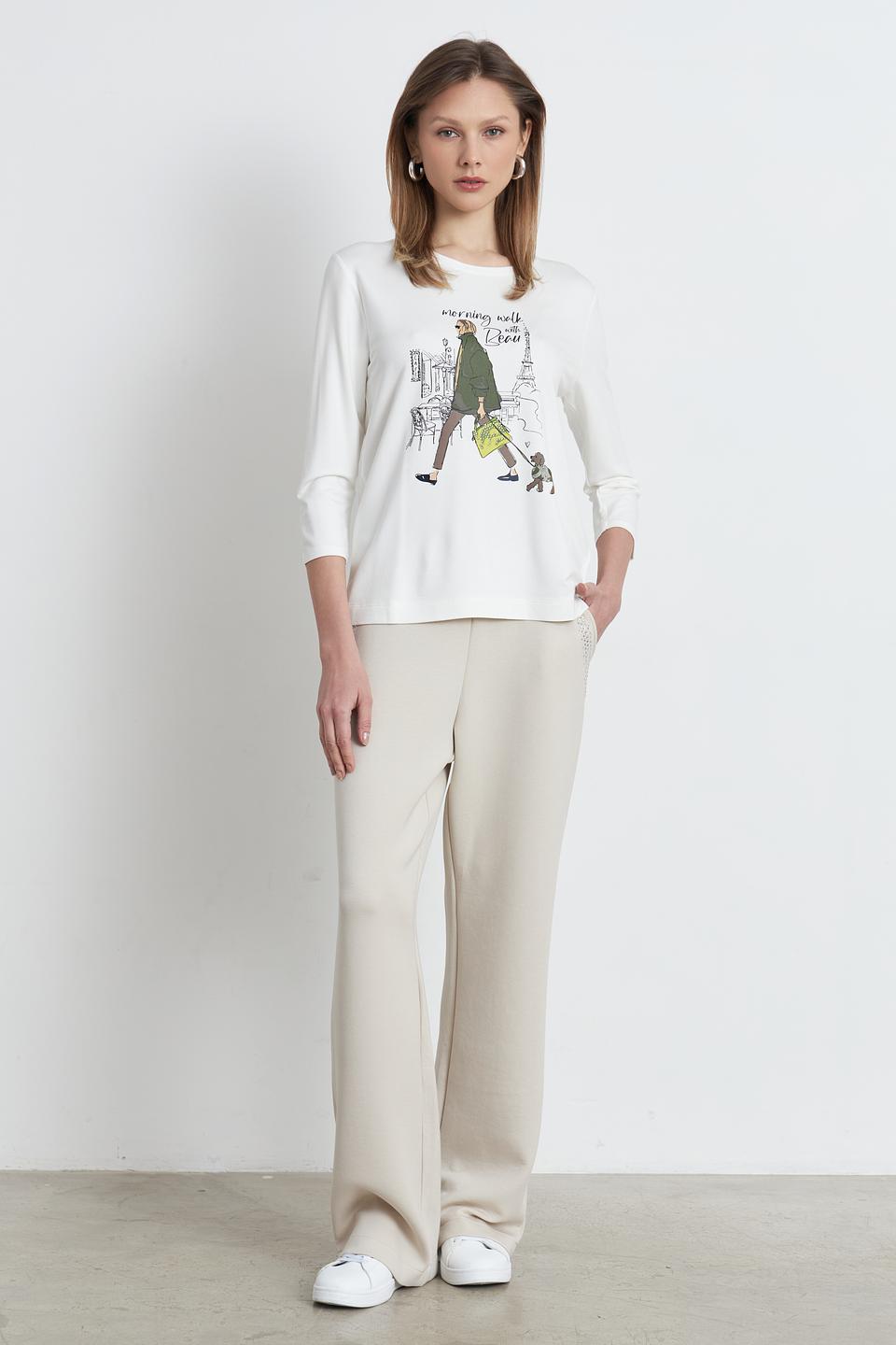 Футболка Betty and Co с принтом белая