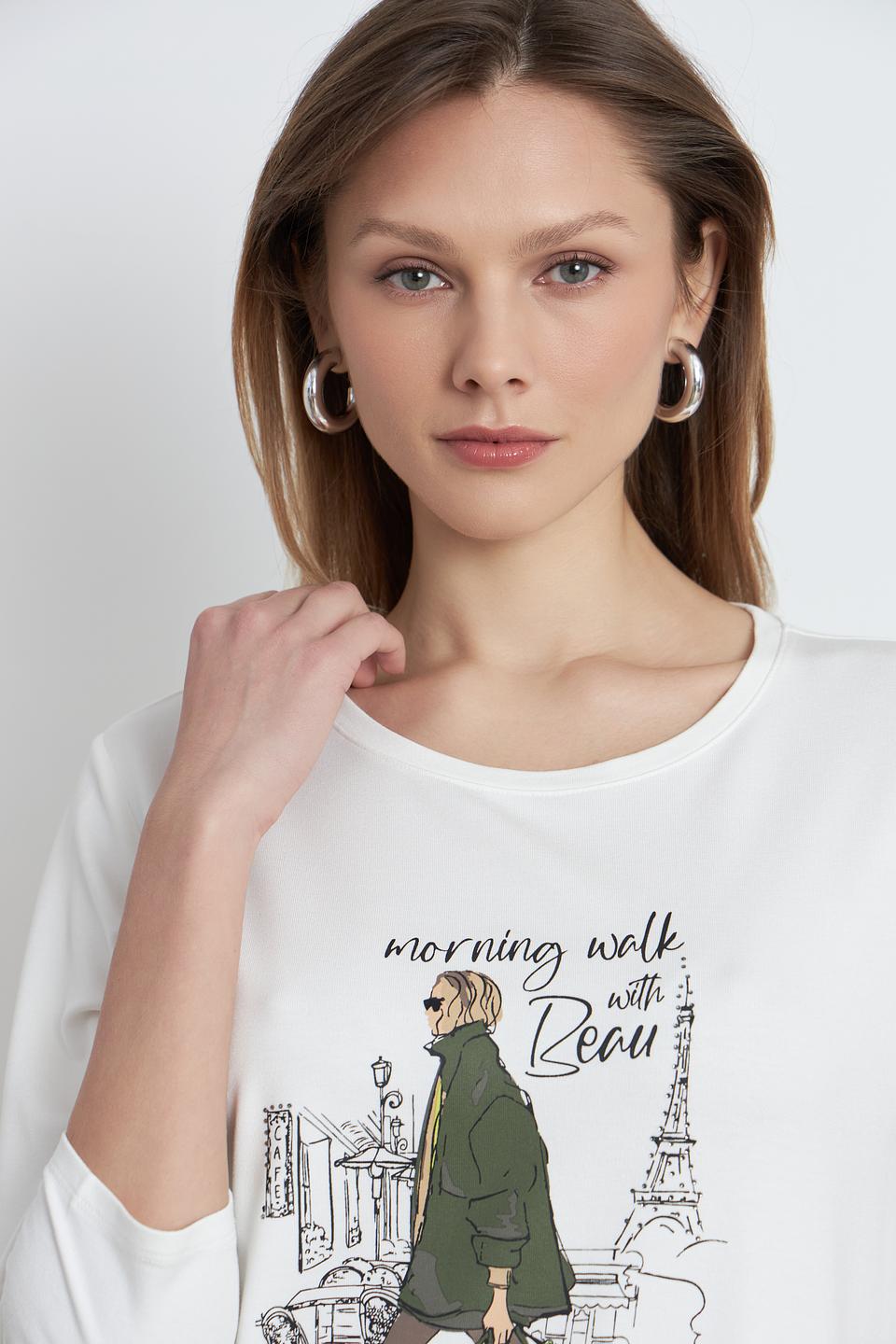 Футболка Betty and Co с принтом белая