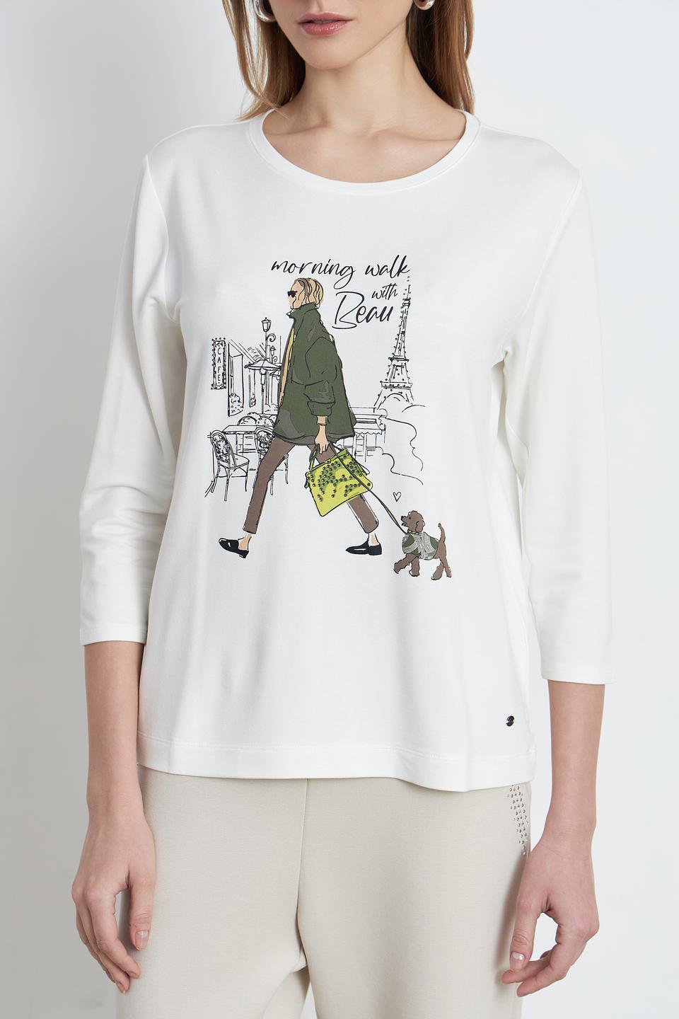 Футболка Betty and Co с принтом белая