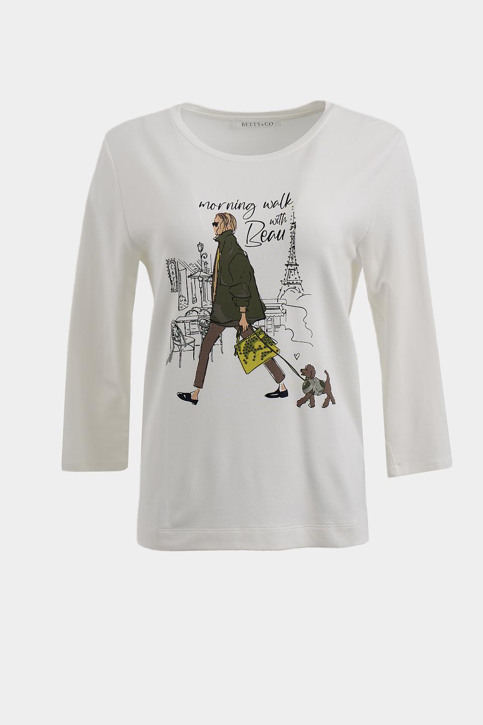 Футболка Betty and Co с принтом белая