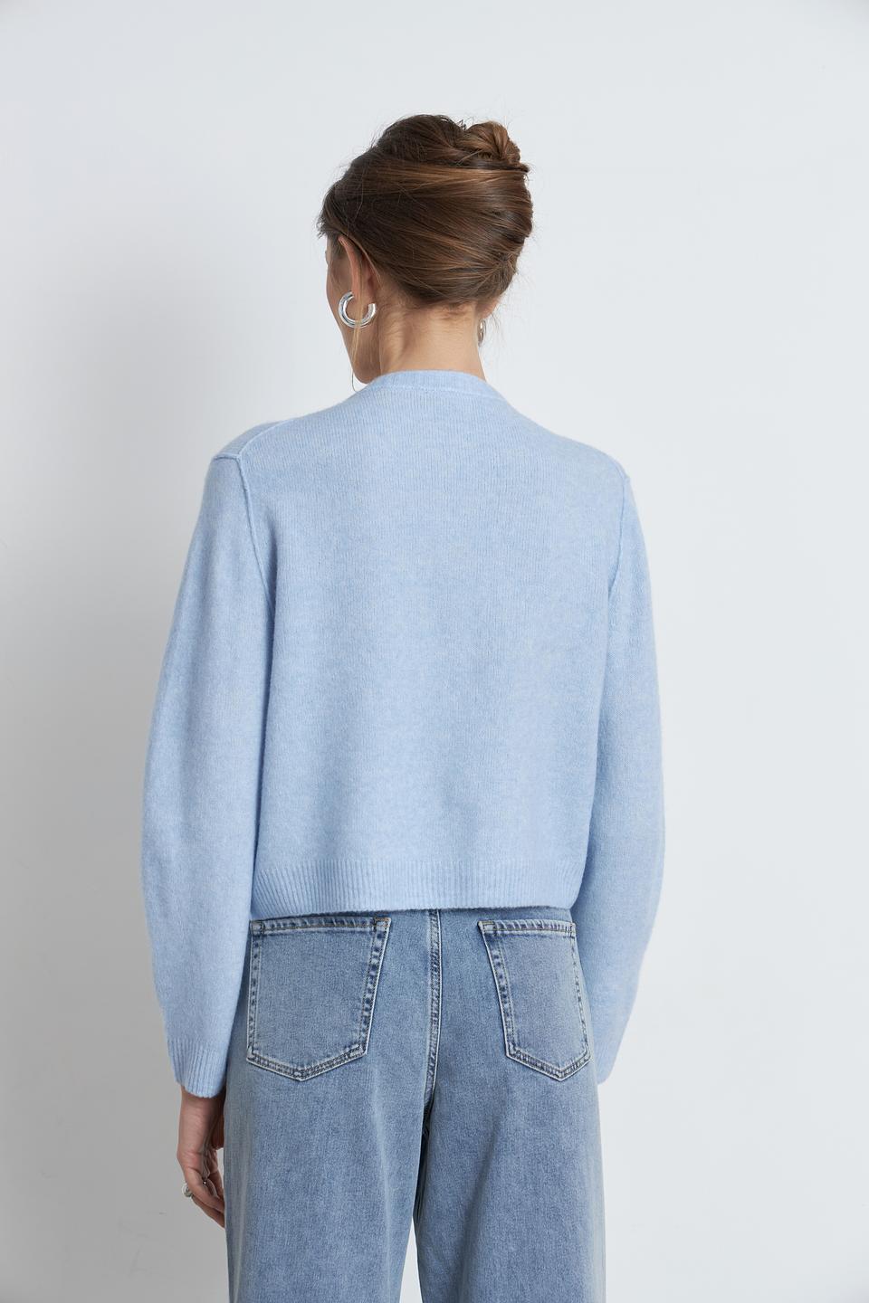 Жакет Oui голубой вязаный