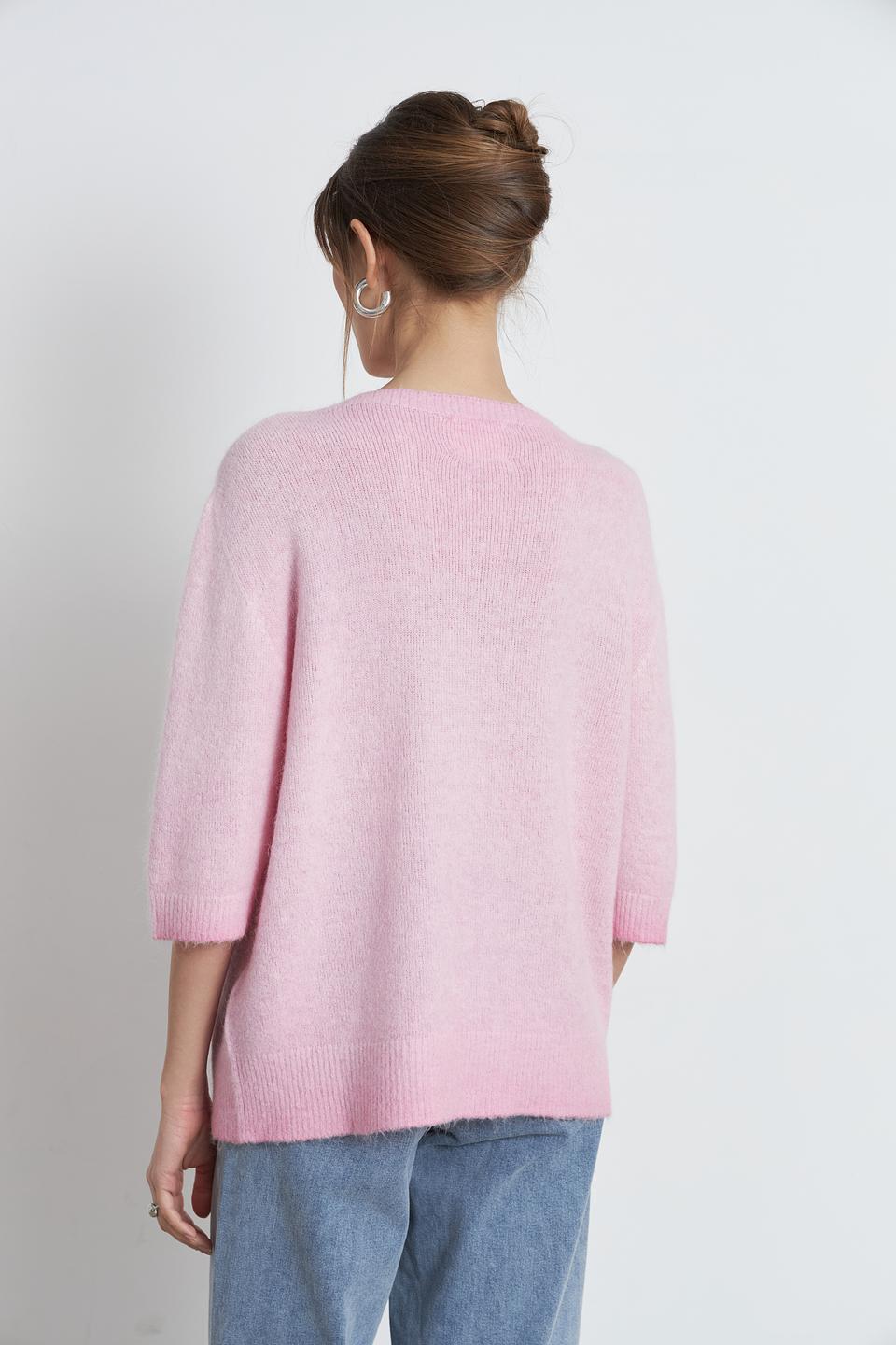 Пуловер Oui с сердцем розовый