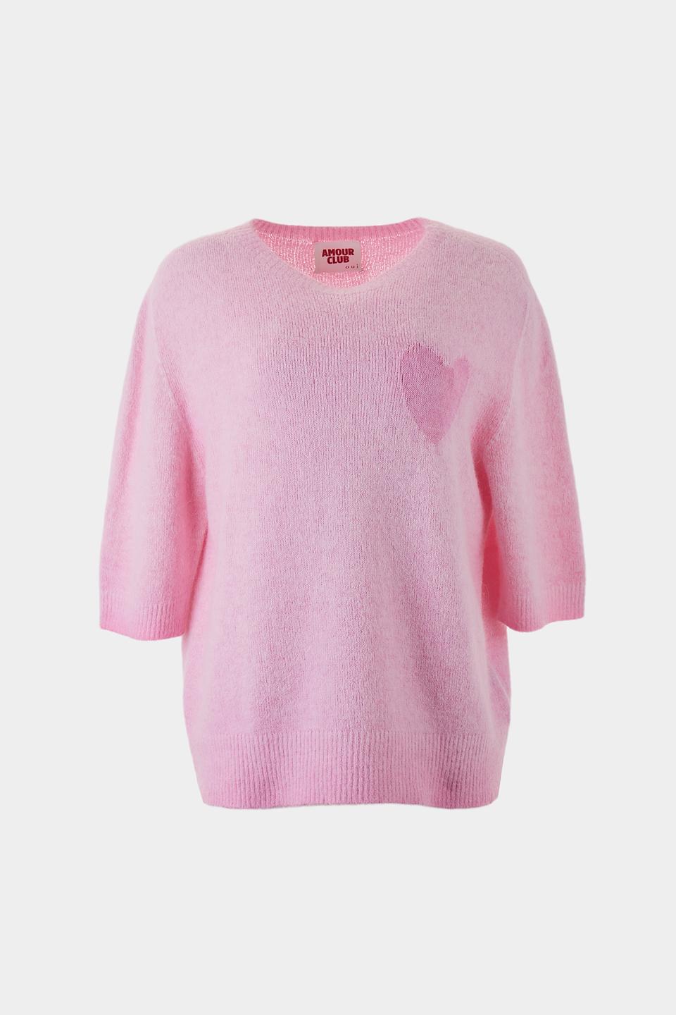 Пуловер Oui с сердцем розовый
