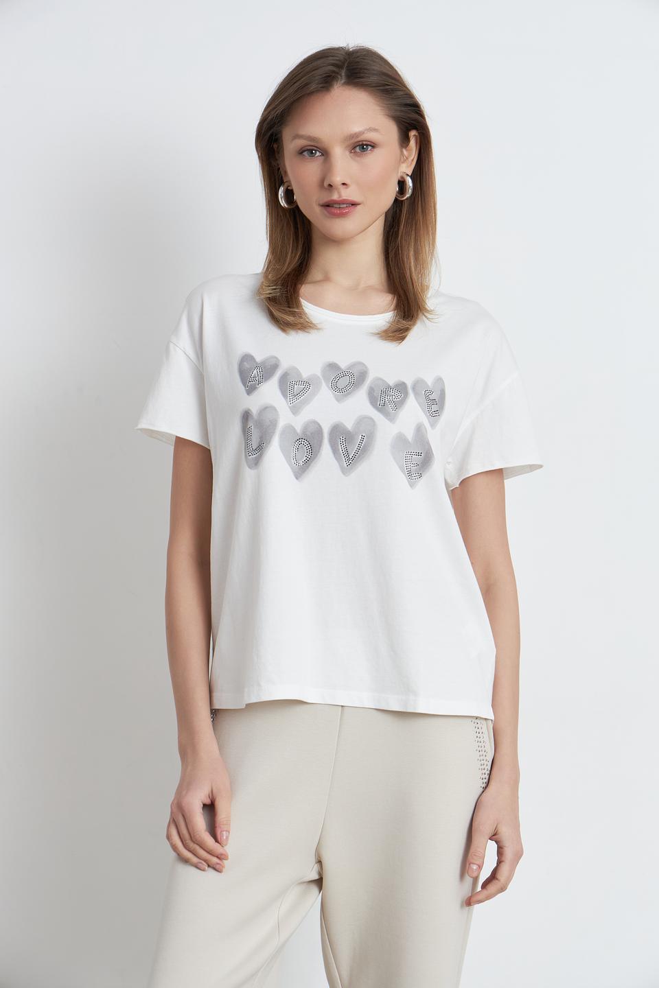 Блуза Oui с принтом LOVE белый