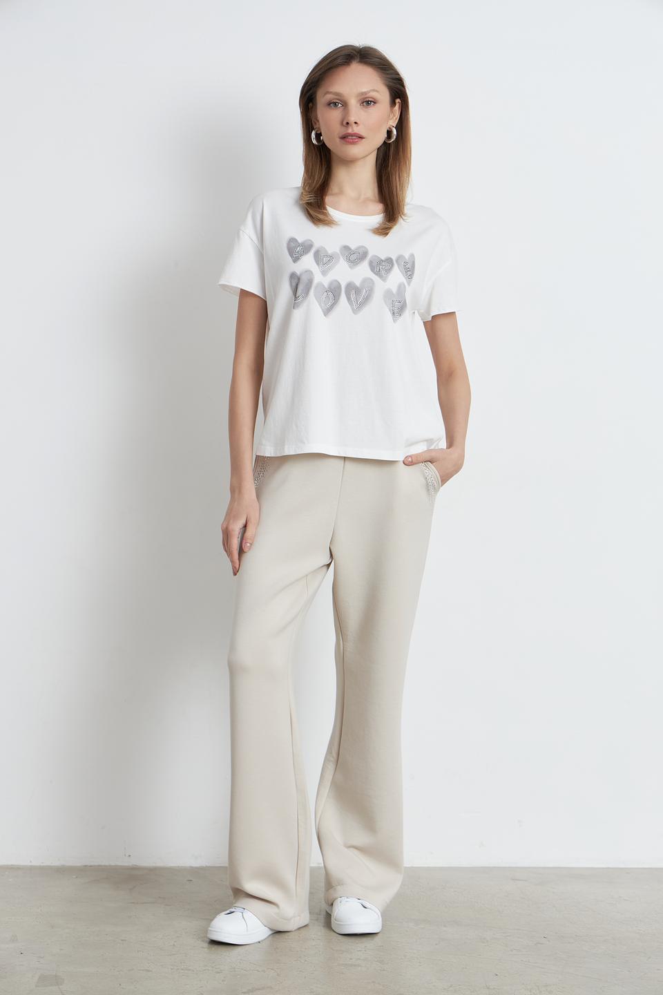 Блуза Oui с принтом LOVE белый