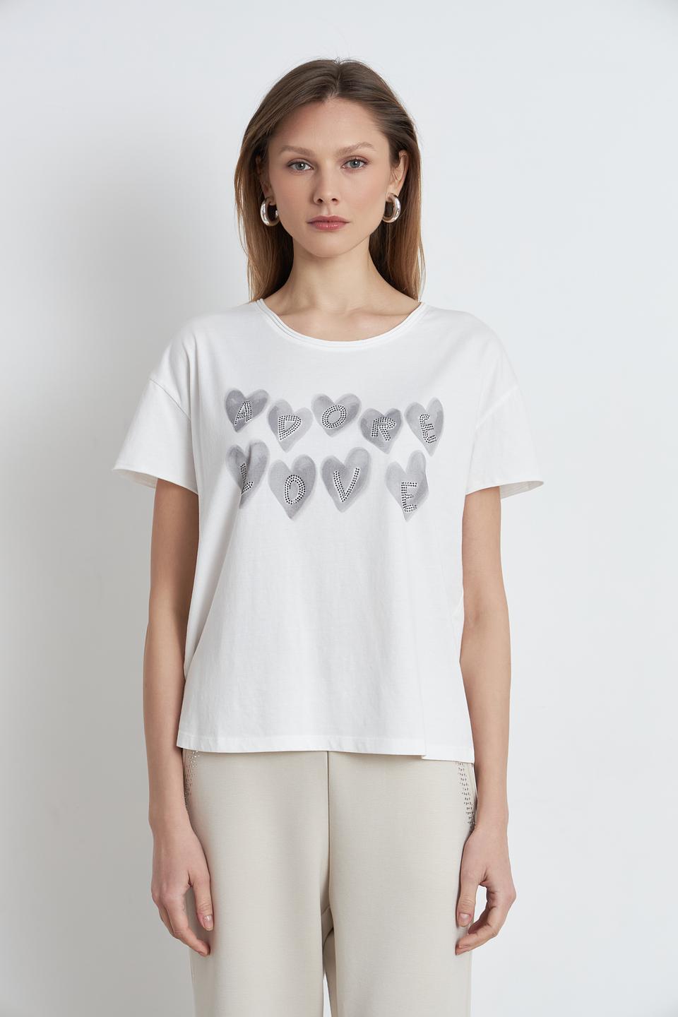 Блуза Oui с принтом LOVE белый