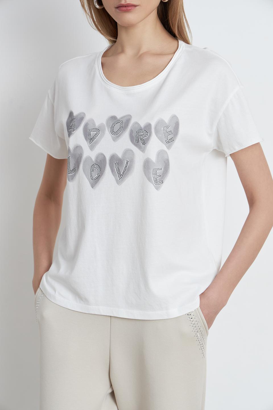 Блуза Oui с принтом LOVE белый
