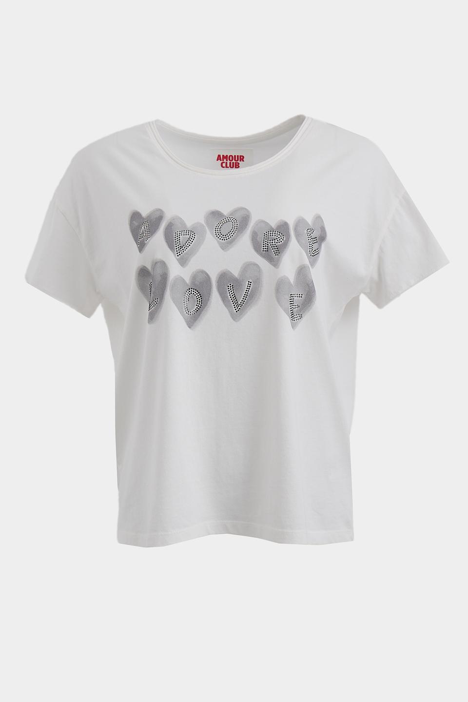 Блуза Oui с принтом LOVE белый