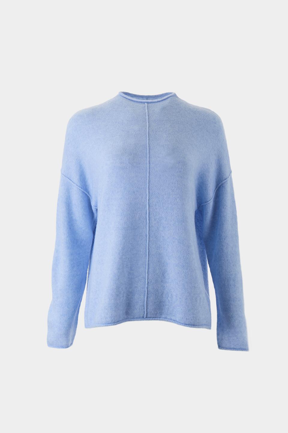 Пуловер Oui голубой с разрезом