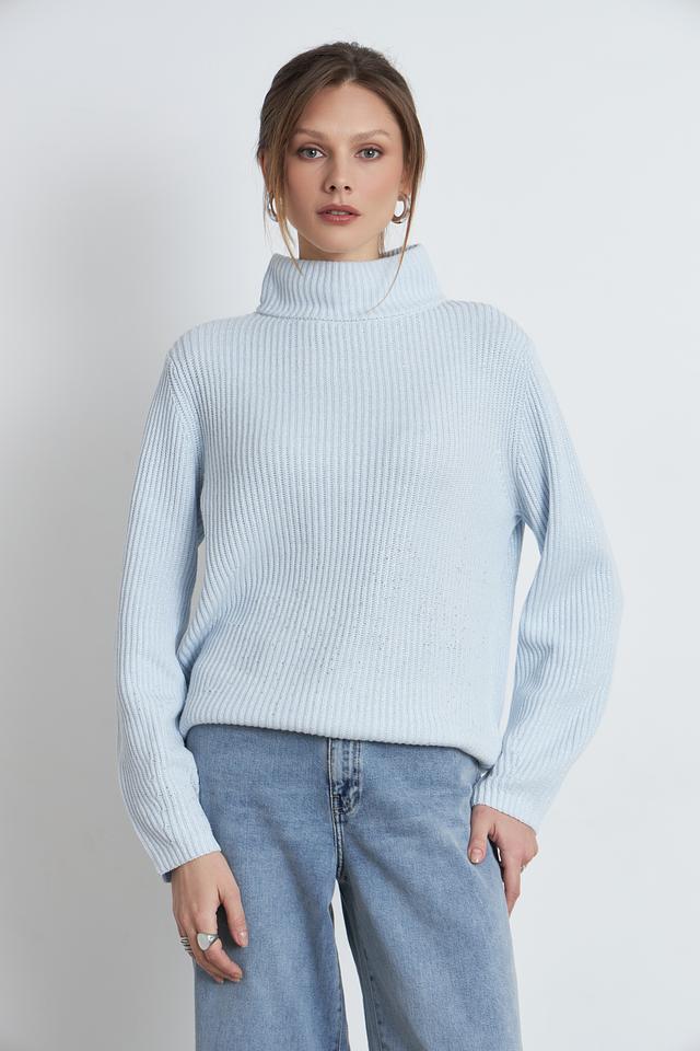 Пуловер Monari голубой с горлом