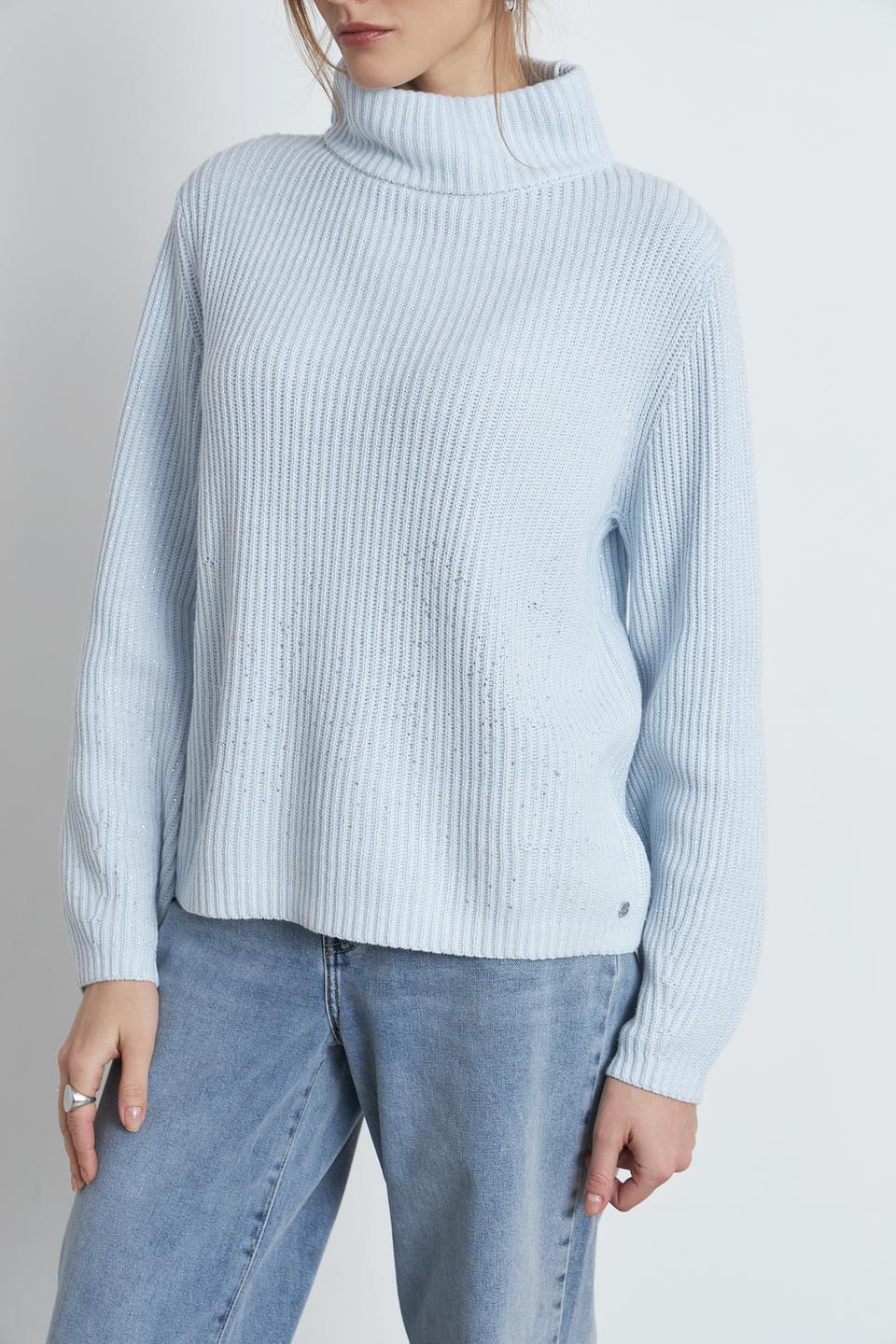 Пуловер Monari голубой с горлом