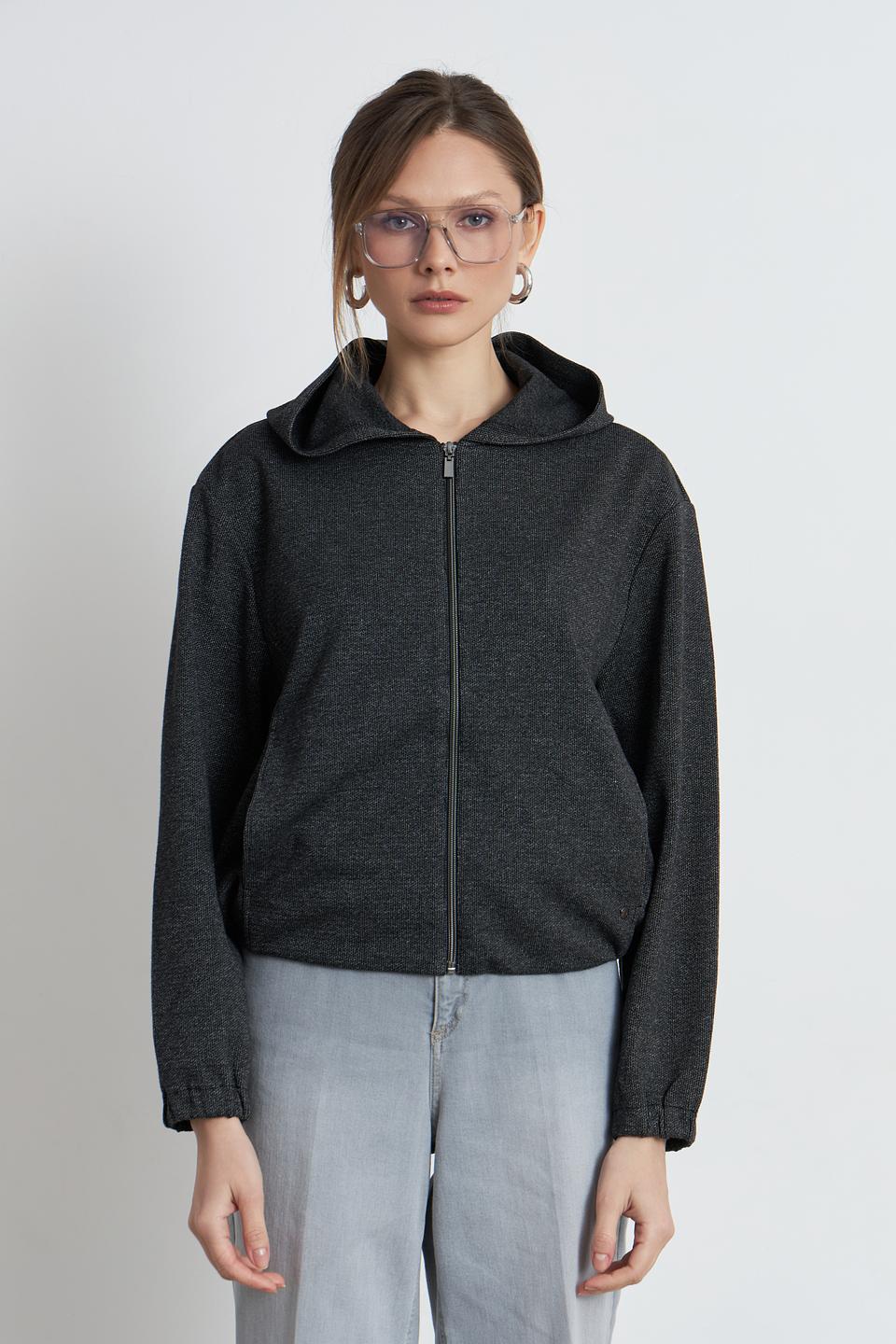 Жакет Betty and Co серый с капюшоном