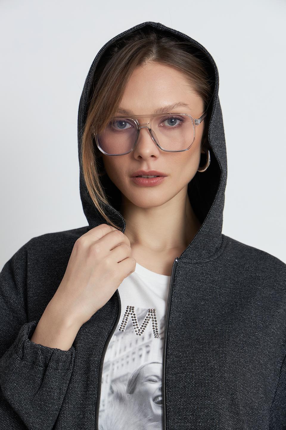 Жакет Betty and Co серый с капюшоном