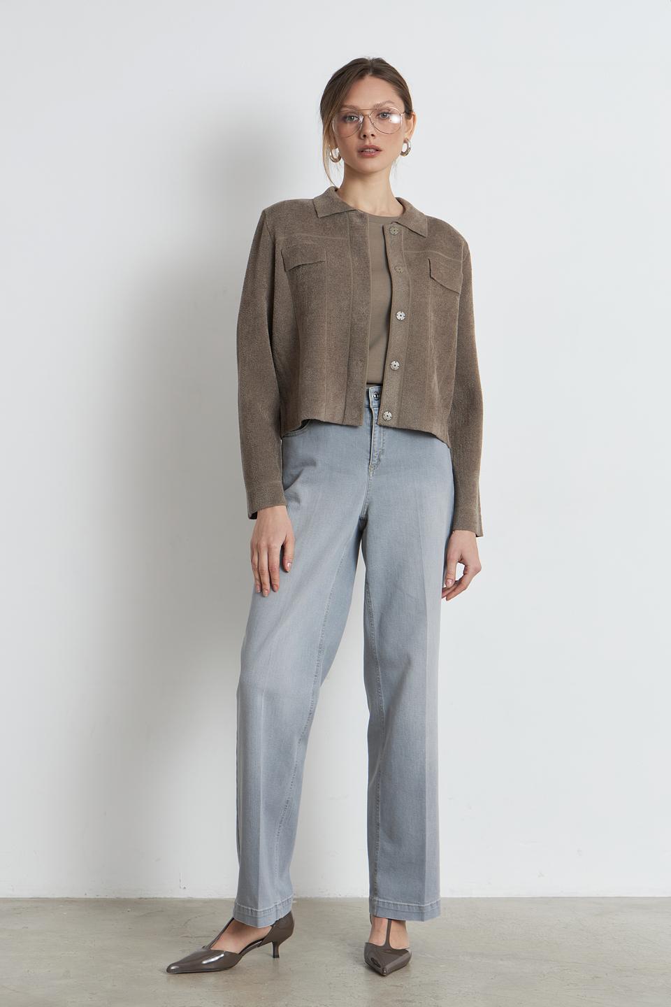 Футболка Oui женская хаки