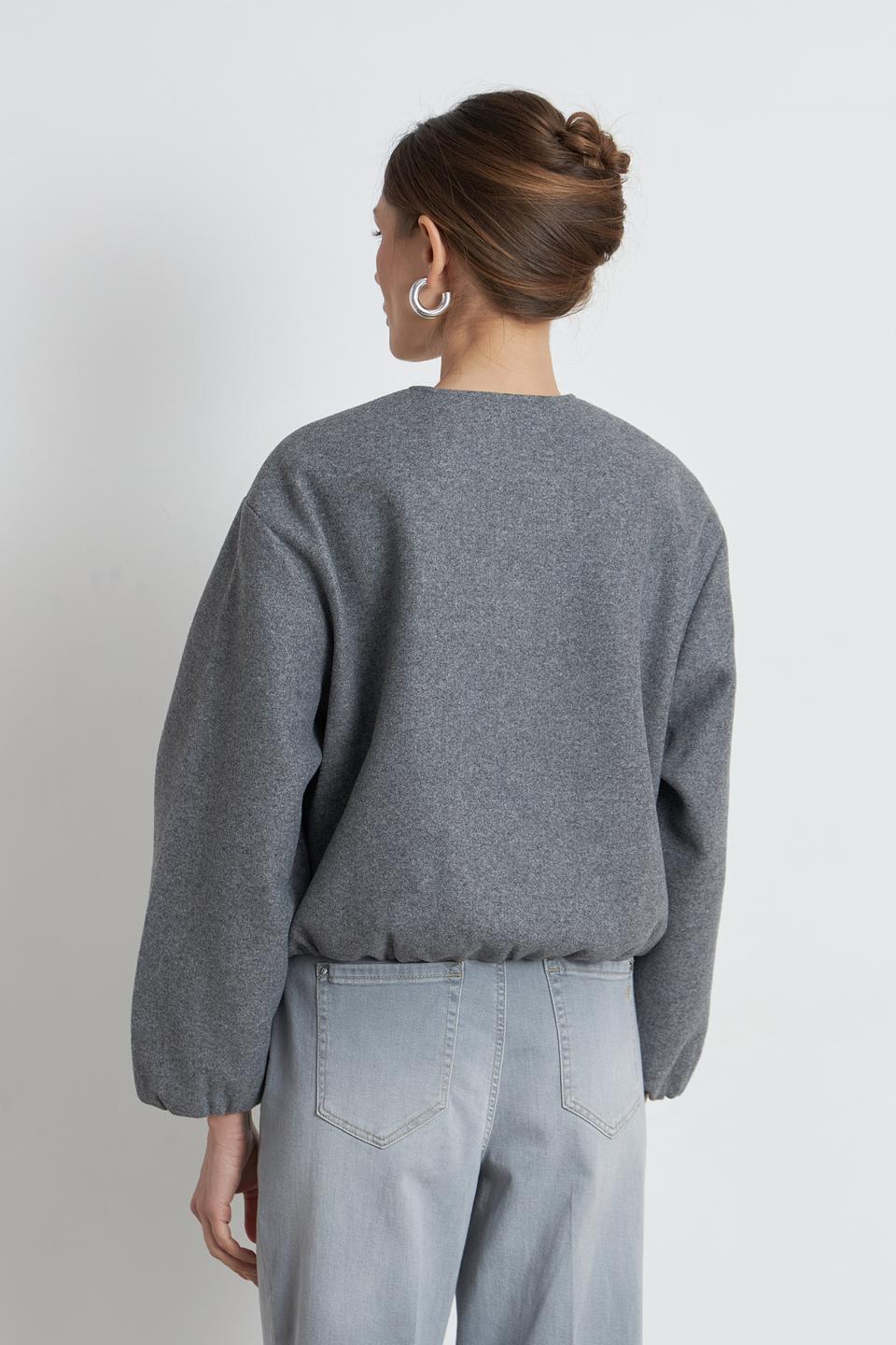 Жакет Oui серый с рукавами-фонариками