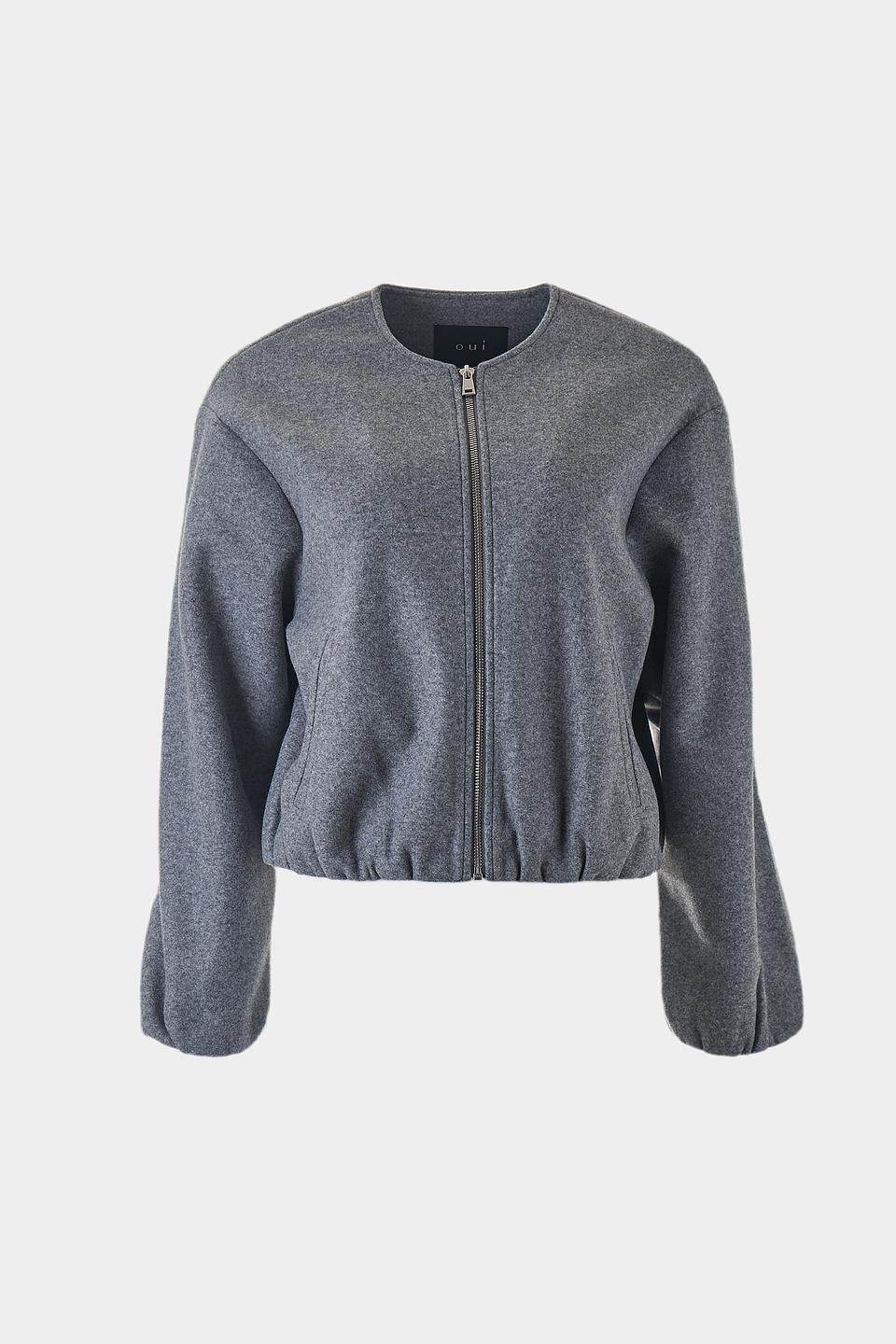 Жакет Oui серый с рукавами-фонариками