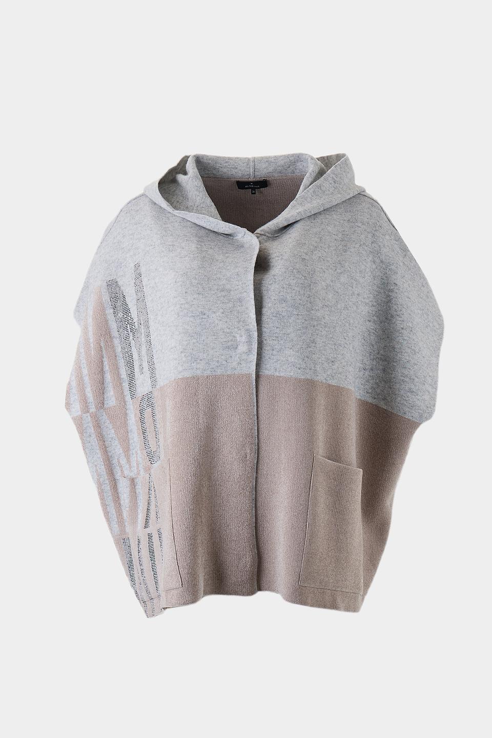 Жилет Monari с капюшоном бежево-серый