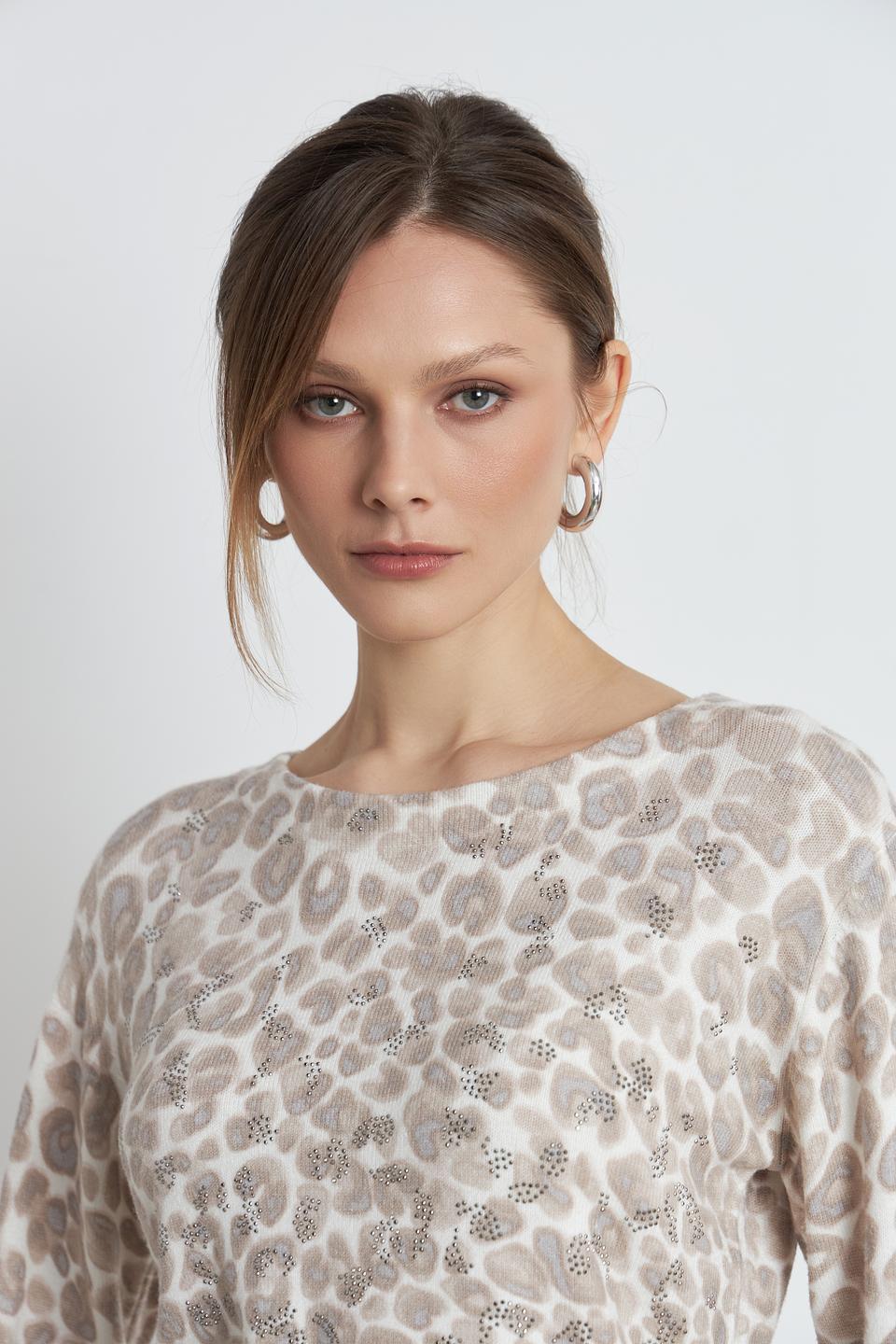 Пуловер Monari с леопардовым принтом