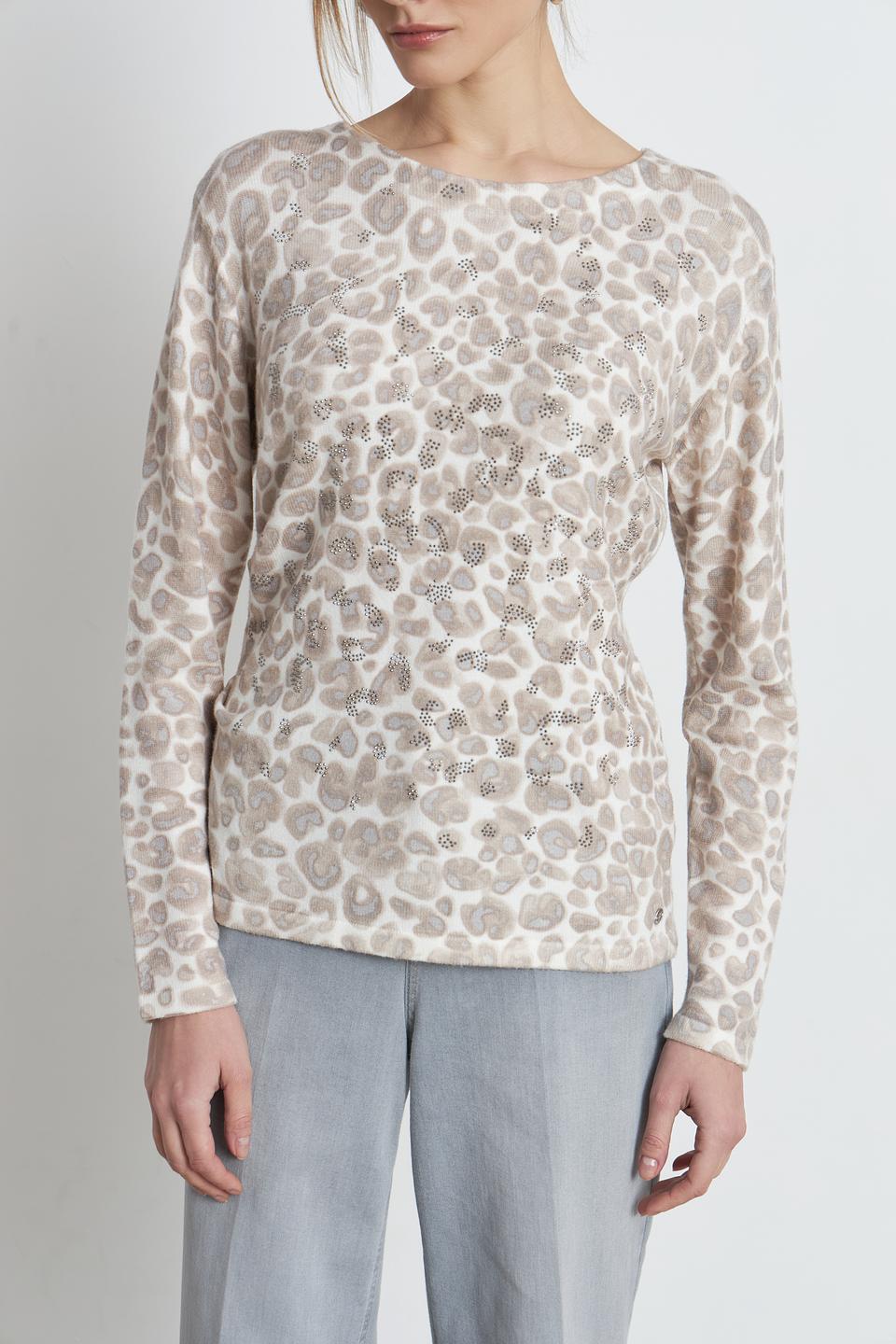 Пуловер Monari с леопардовым принтом