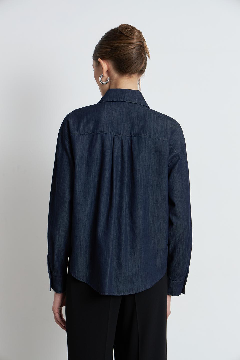 Блуза Luisa Cerano джинсовая с рюшами