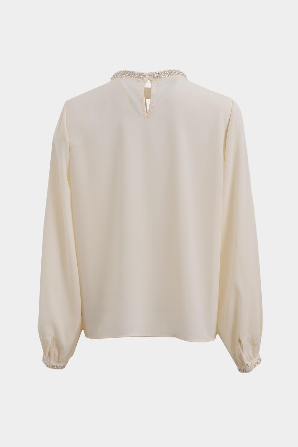 Блузка Monari с жемчугом кремовая