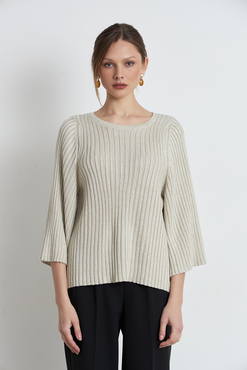 Пуловер Monari бежевый с рукавом-колокол