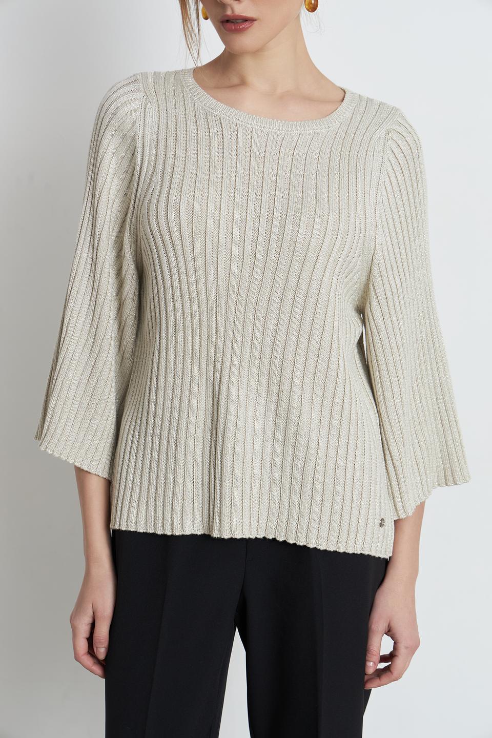 Пуловер Monari бежевый с рукавом-колокол