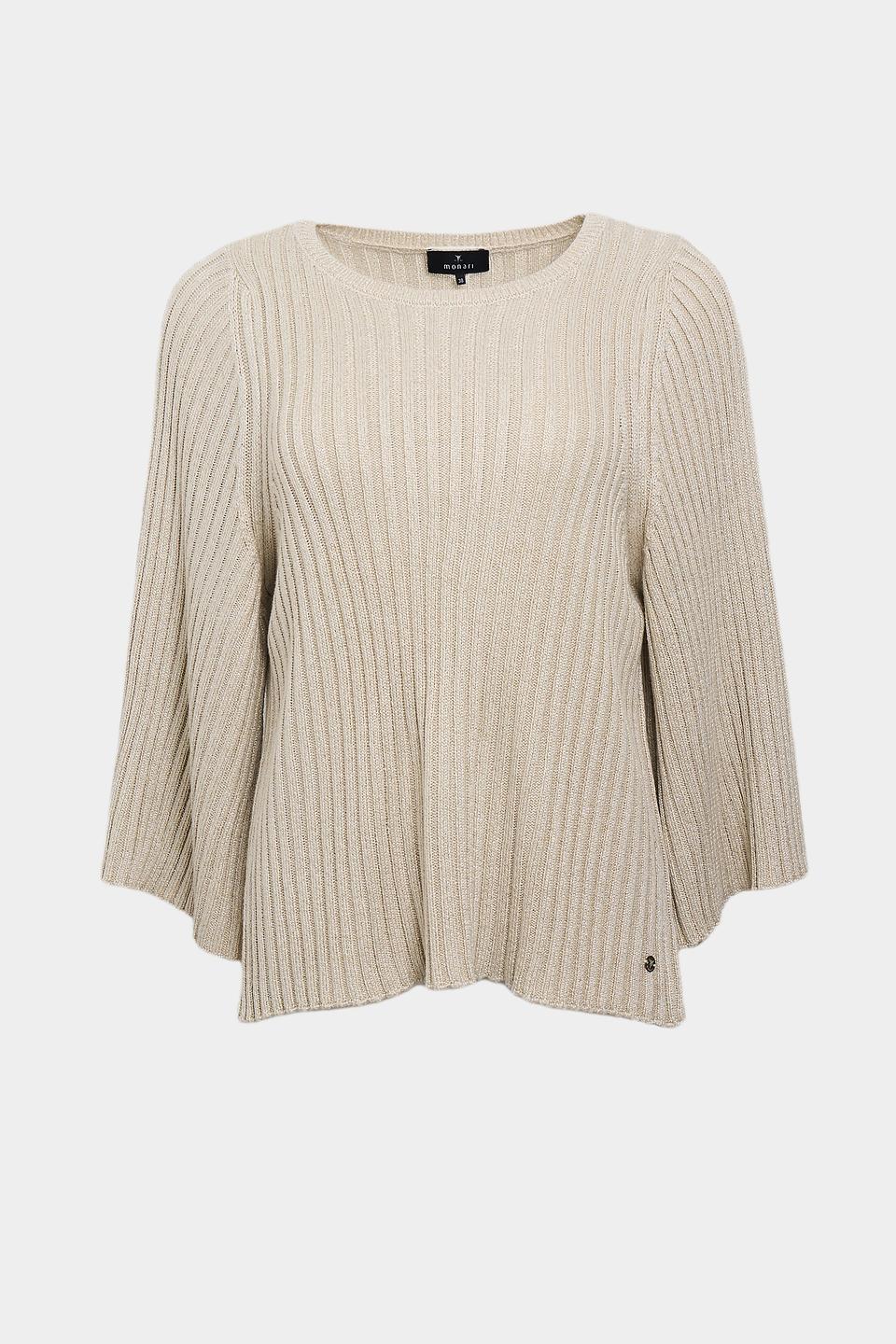 Пуловер Monari бежевый с рукавом-колокол