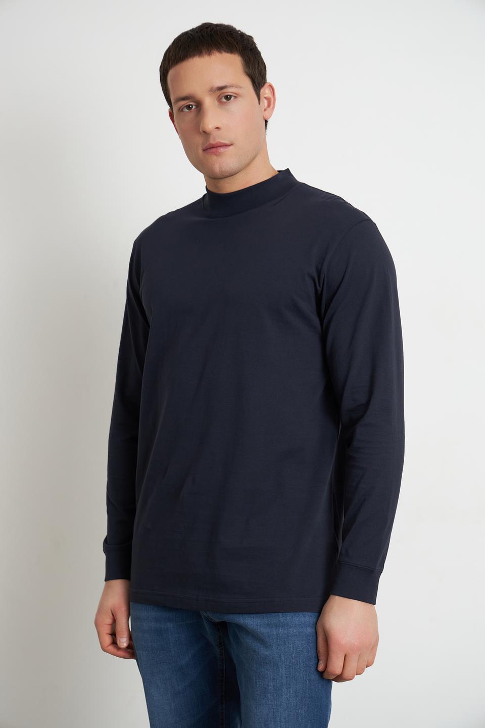 Футболка Ragman с горловиной темно-синяя