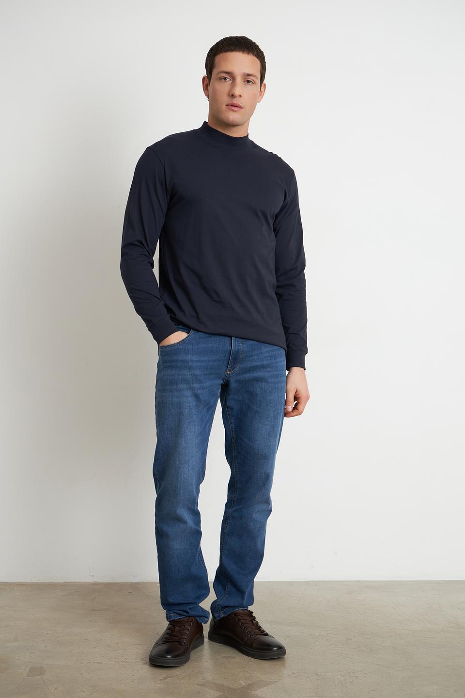 Футболка Ragman с горловиной темно-синяя