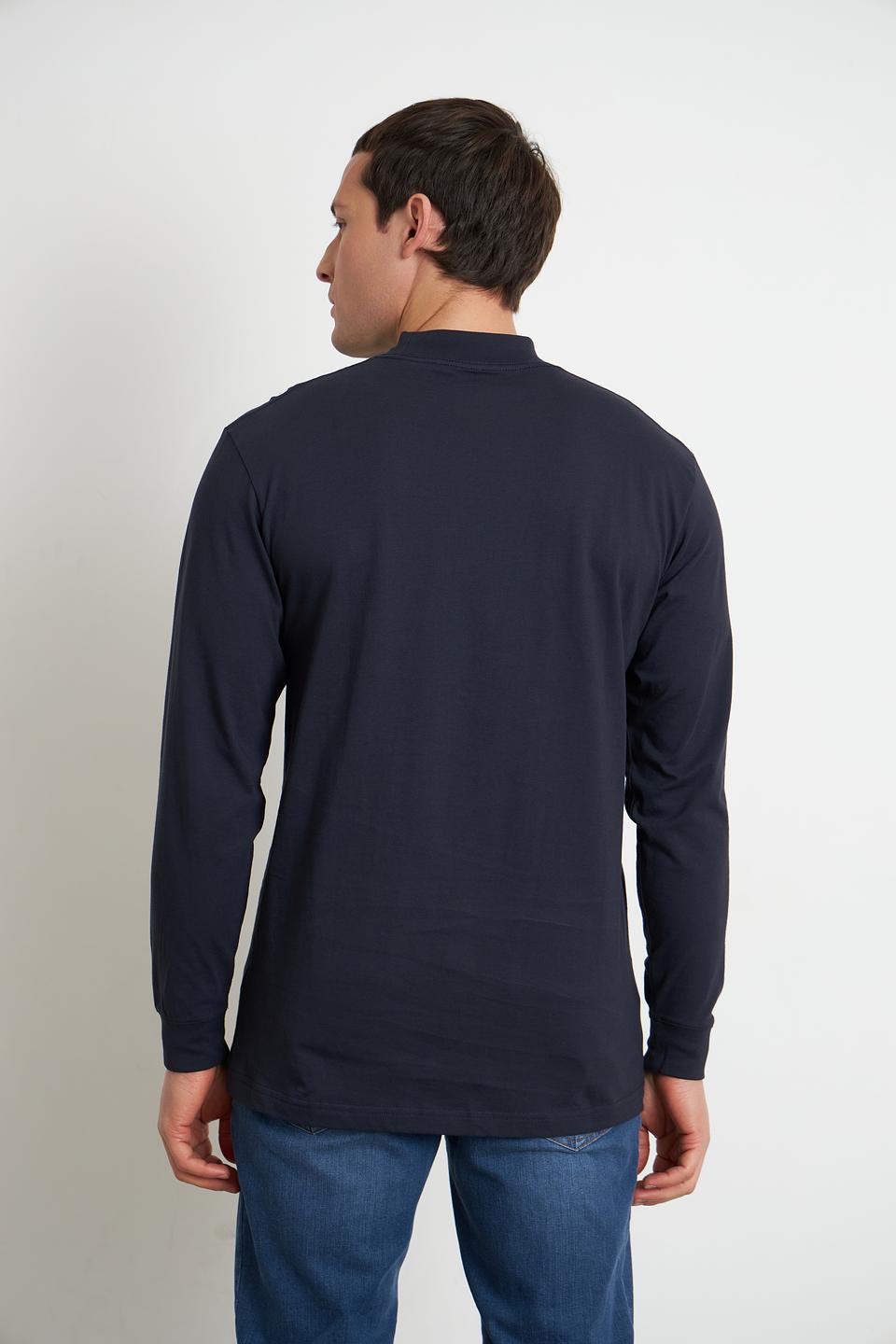 Футболка Ragman с горловиной темно-синяя