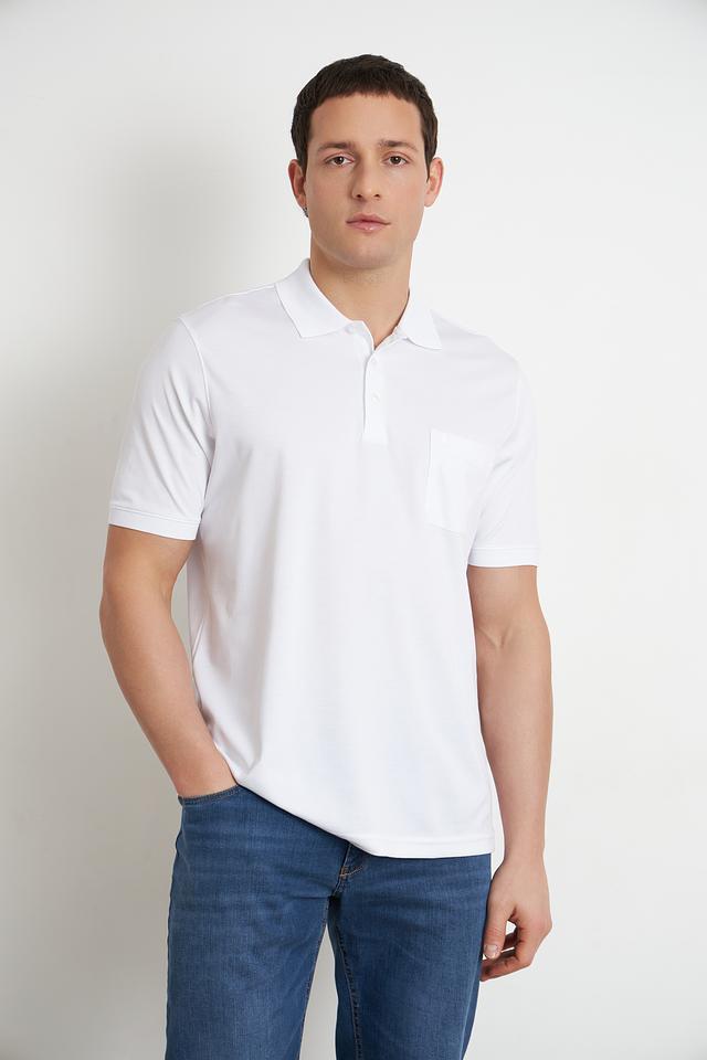 Поло Ragman белый с карманом