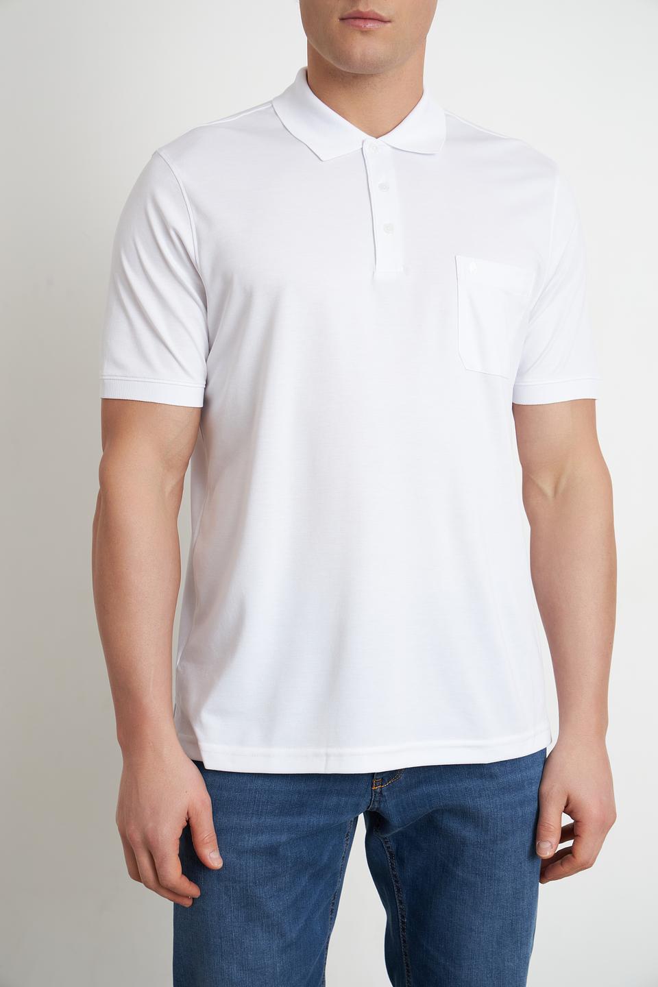 Поло Ragman белый с карманом