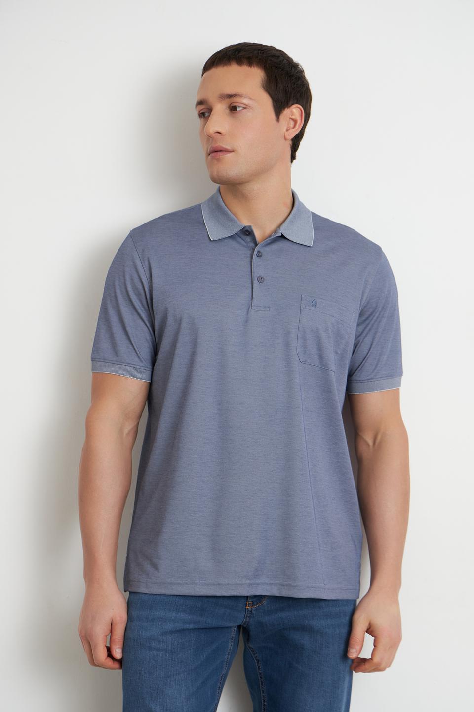 Поло Ragman синее с карманом