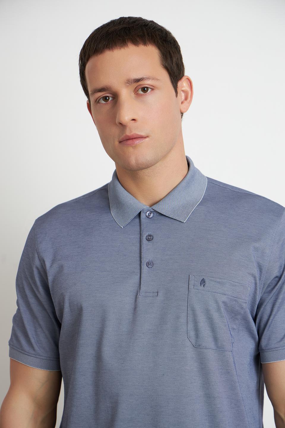 Поло Ragman синее с карманом