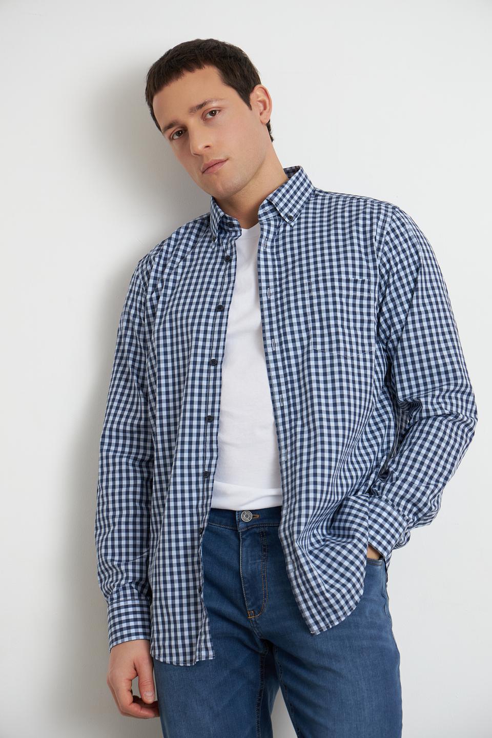 Рубашка Casa Moda в клетку синяя