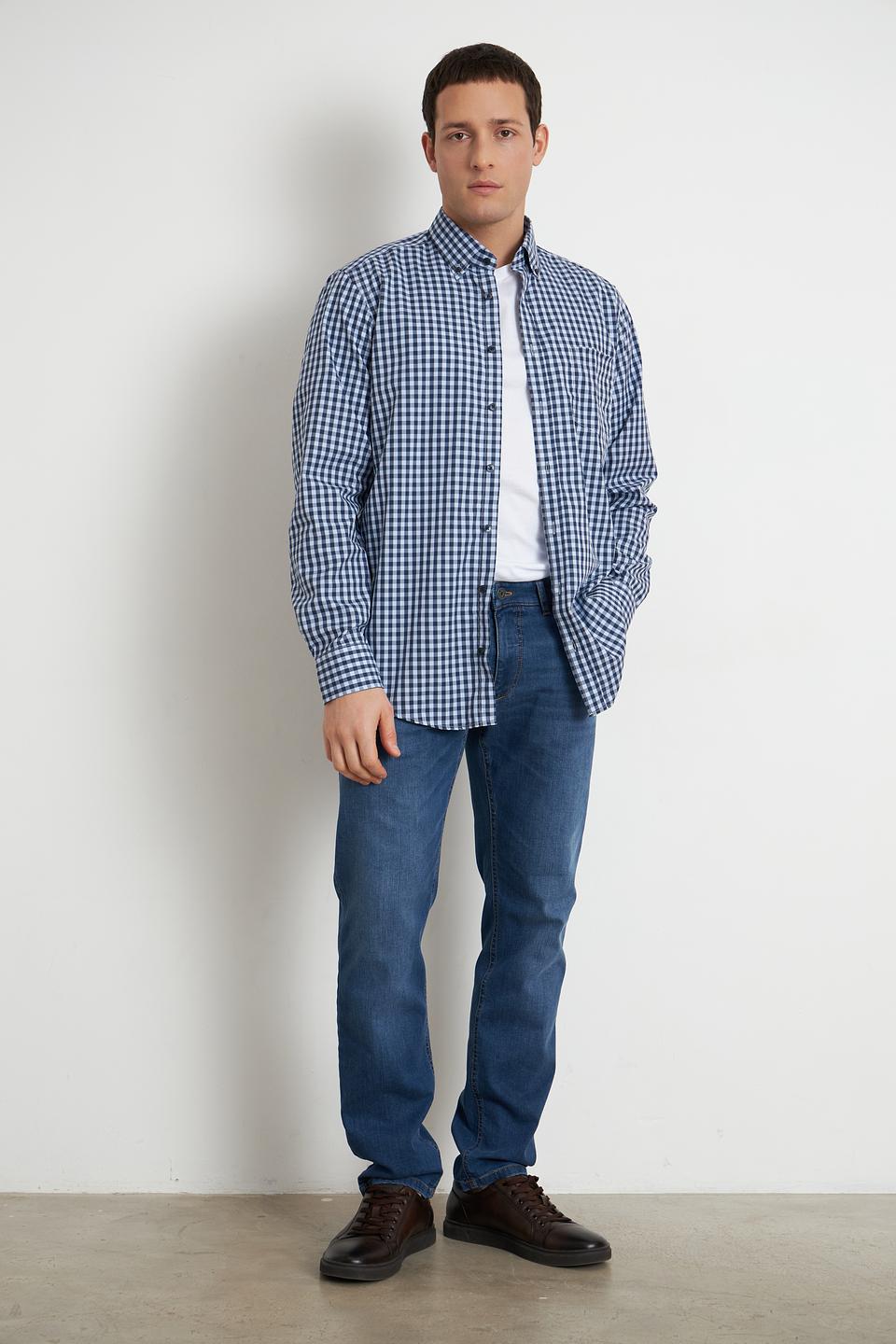 Рубашка Casa Moda в клетку синяя