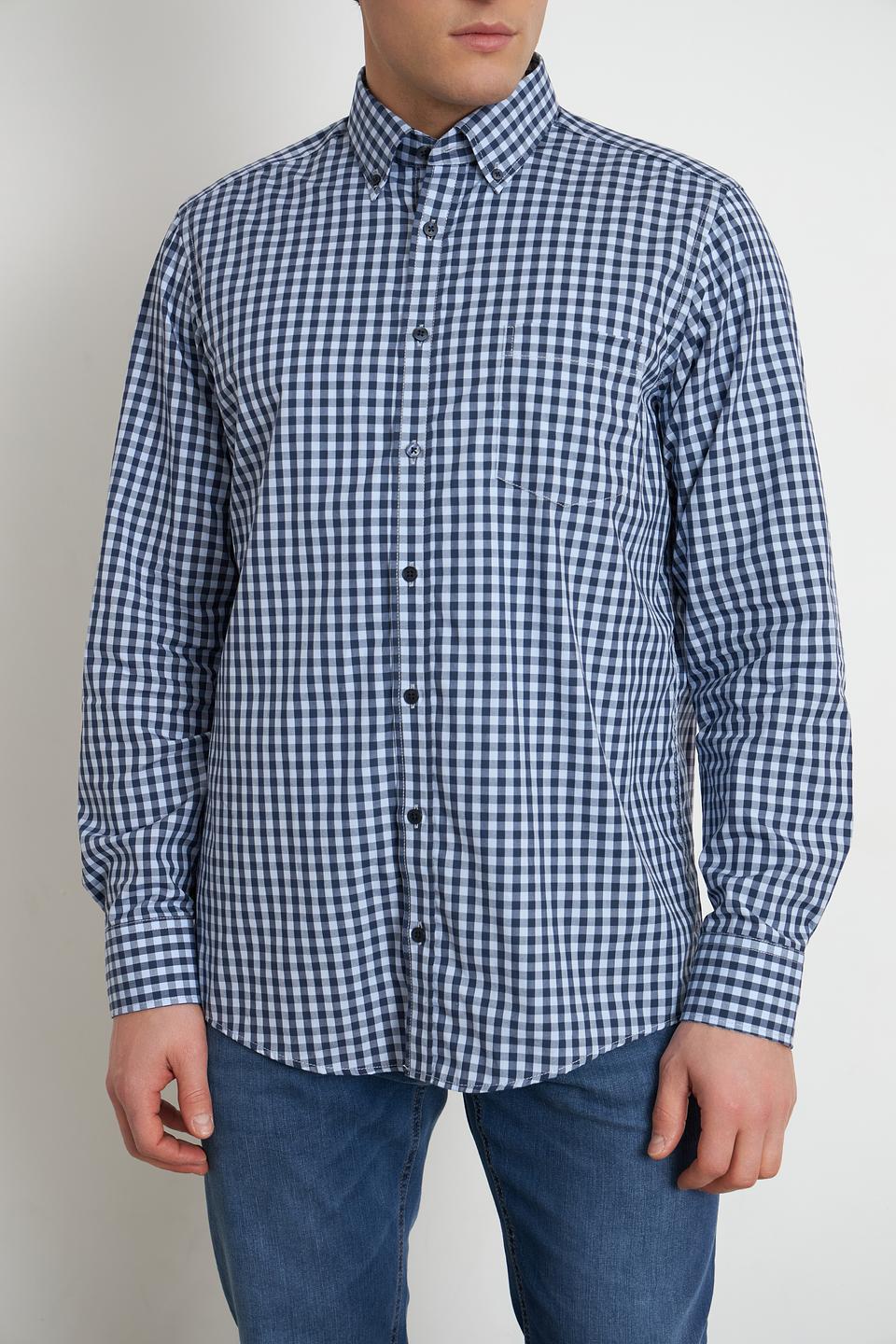 Рубашка Casa Moda в клетку синяя