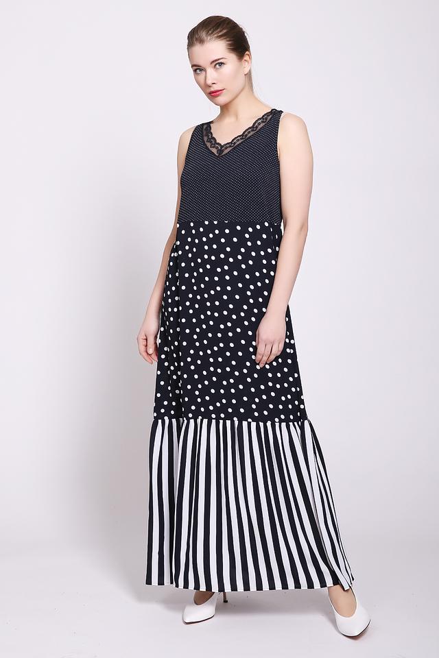 Платье Just Valeri в горошек и полоску