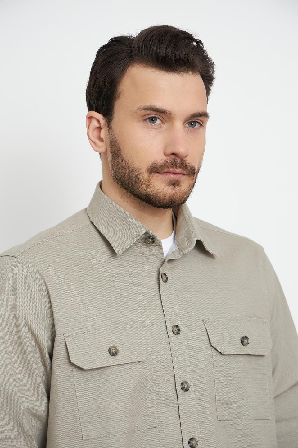 Рубашка Casa Moda хаки с длинным рукавом