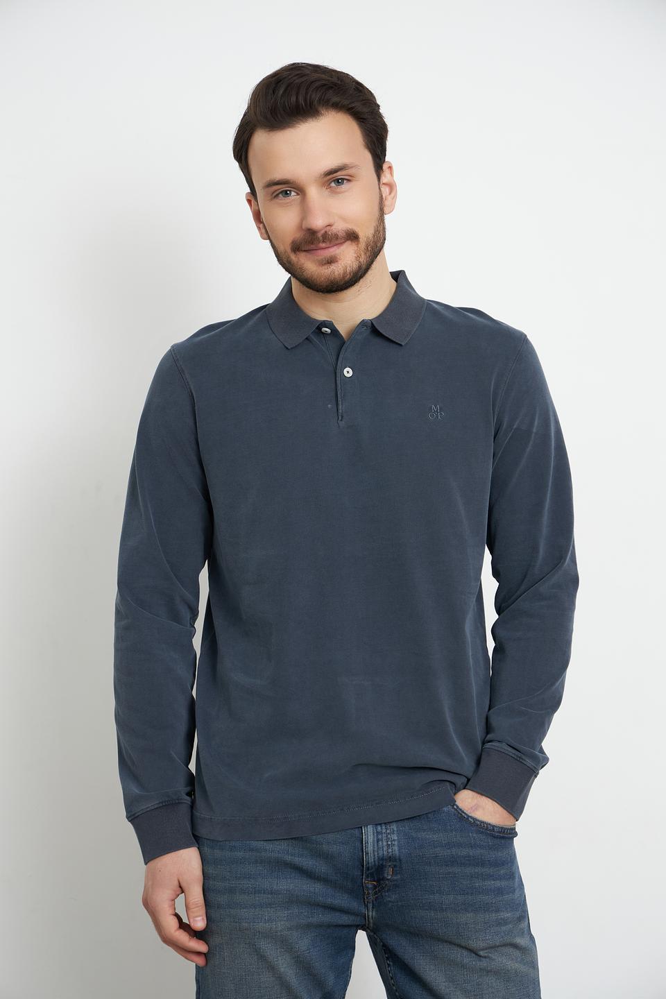 Поло Marc O Polo с длинным рукавом, тёмно-синий