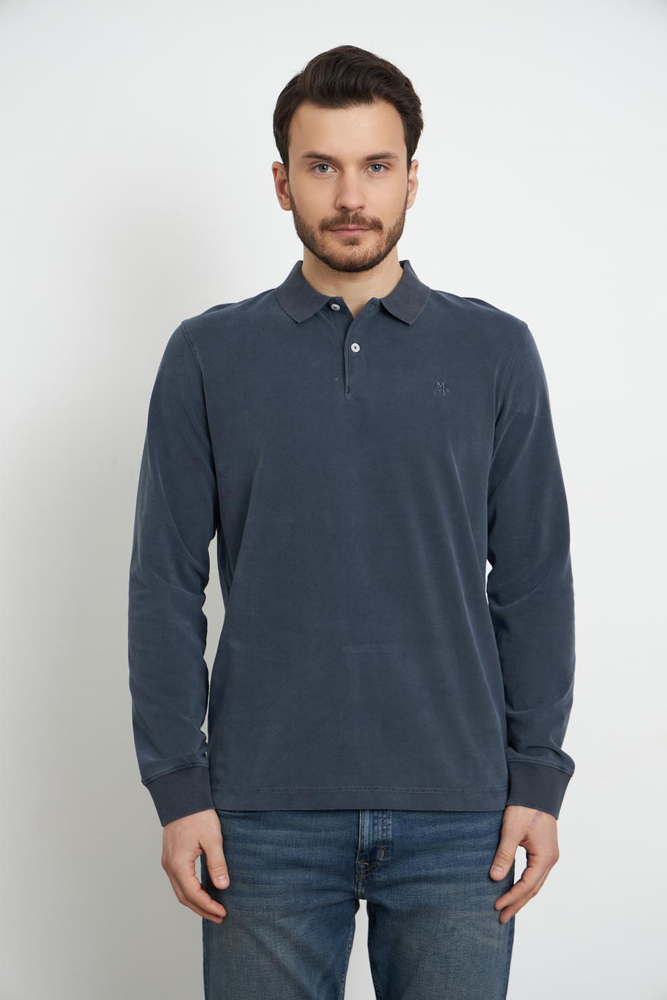 Поло Marc O Polo с длинным рукавом, тёмно-синий