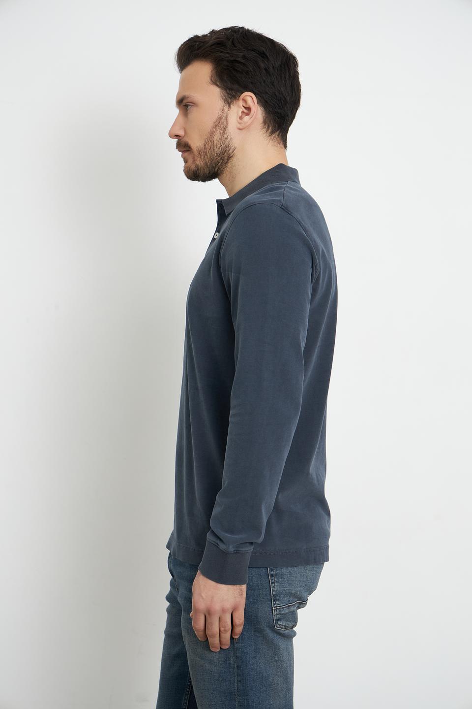 Поло Marc O Polo с длинным рукавом, тёмно-синий