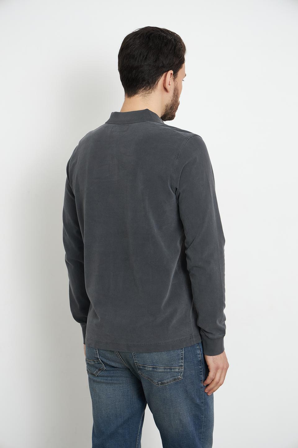 Поло Marc O Polo серый с длинным рукавом