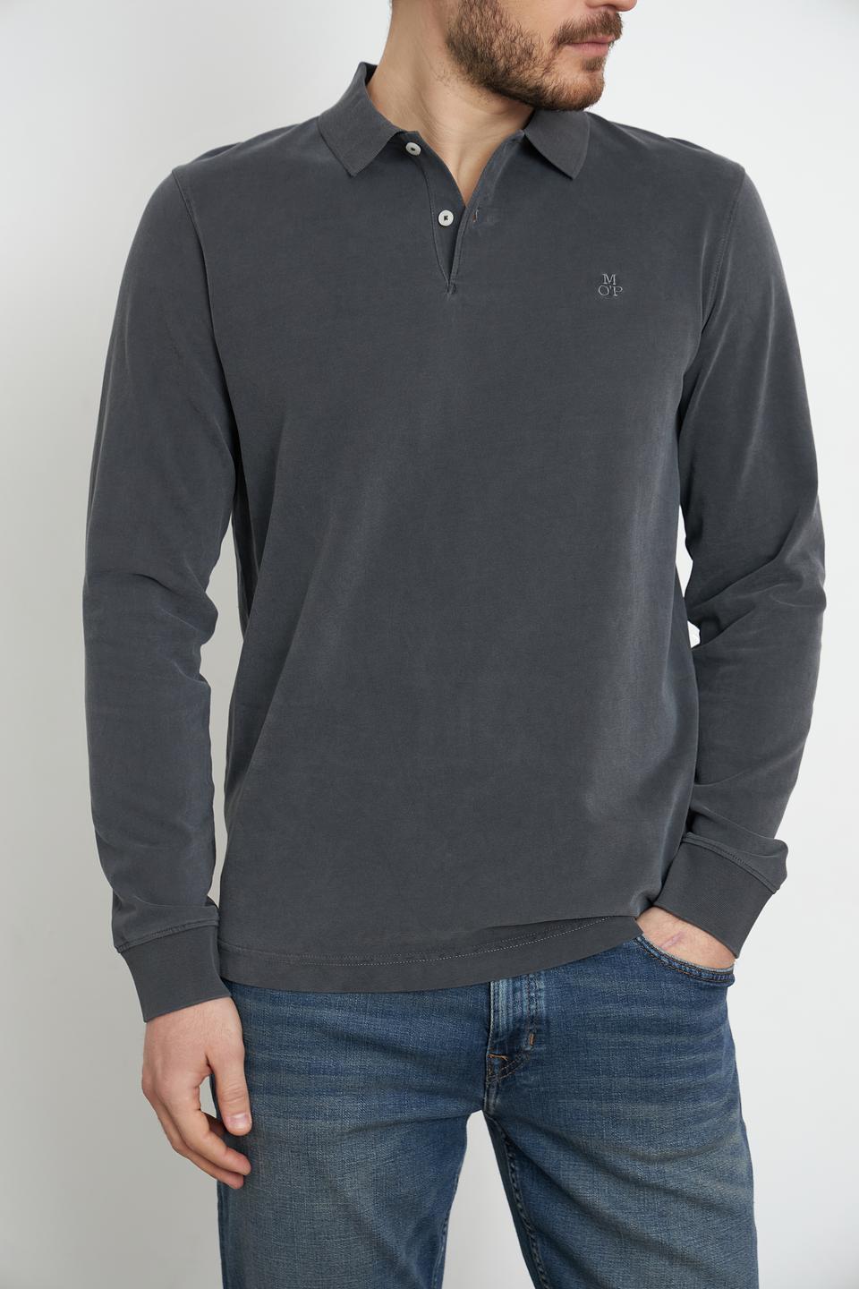 Поло Marc O Polo серый с длинным рукавом