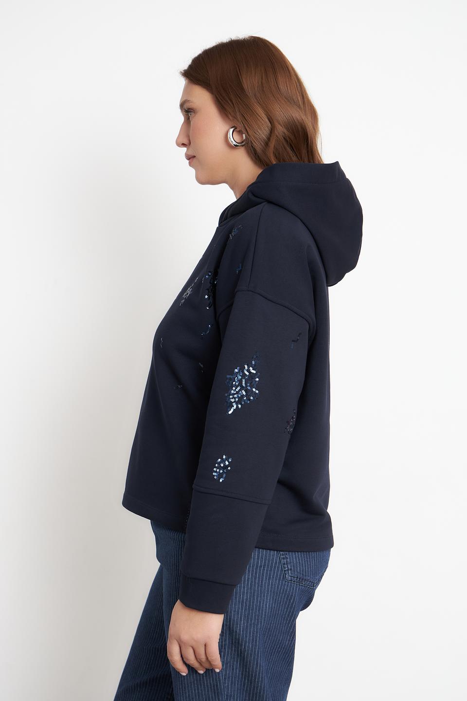 Пуловер Lecomte с пайетками тёмно-синий