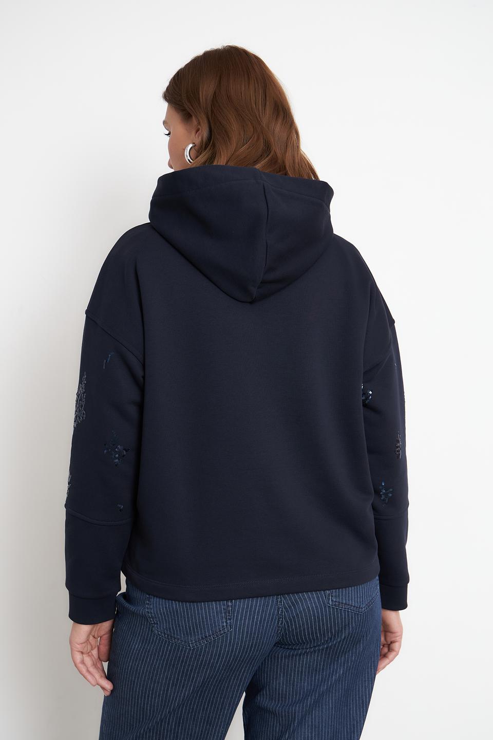 Пуловер Lecomte с пайетками тёмно-синий