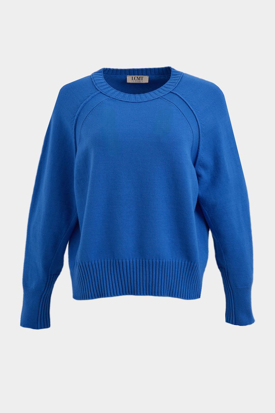 Пуловер Lecomte синий с вырезом